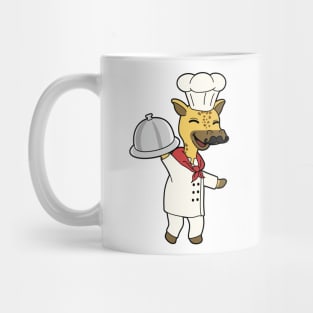 Giraffe as Chef with Cooking apron & Platter Mug